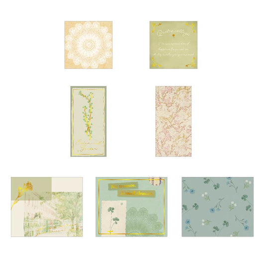 Collage Flake Stickers - Green Botanical