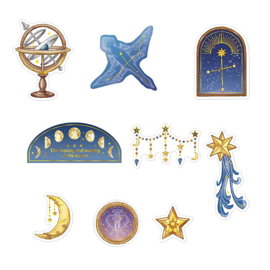 Collage Flake Stickers - Planet