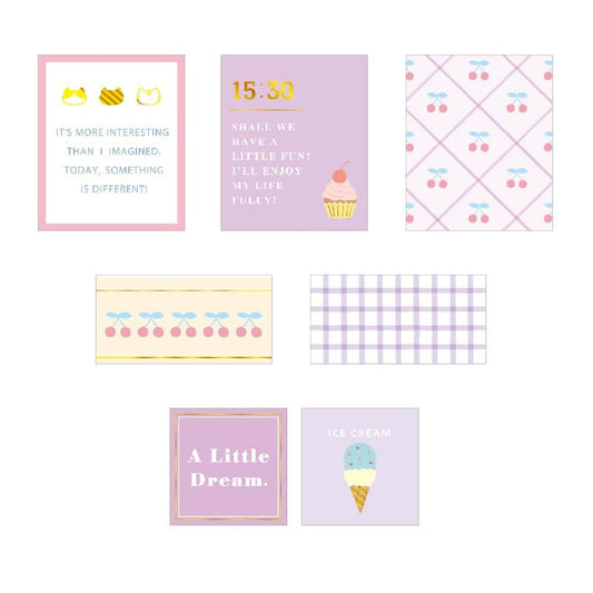 Collage Flake Stickers - Purple Cat