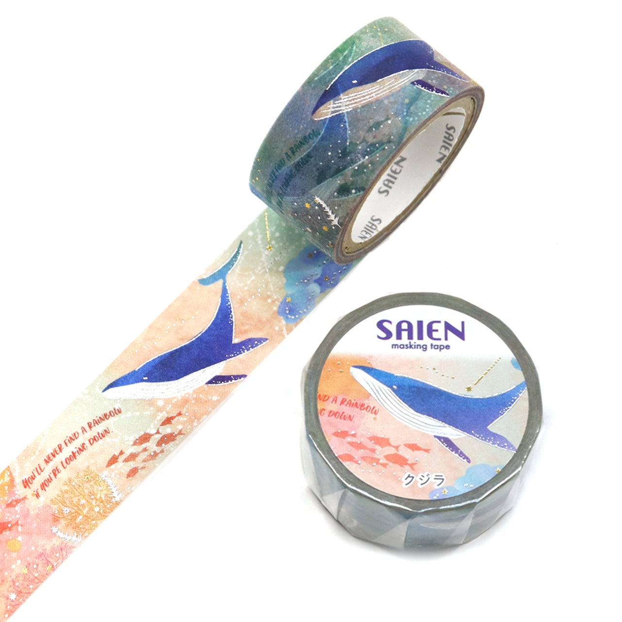 SAIEN / Shiny Washi Tape - Whale