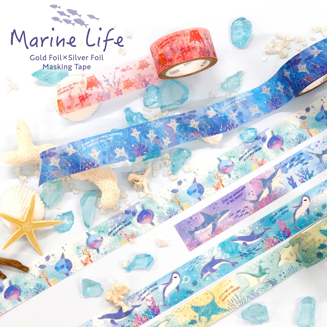 SAIEN / Shiny Washi Tape - Dolphin