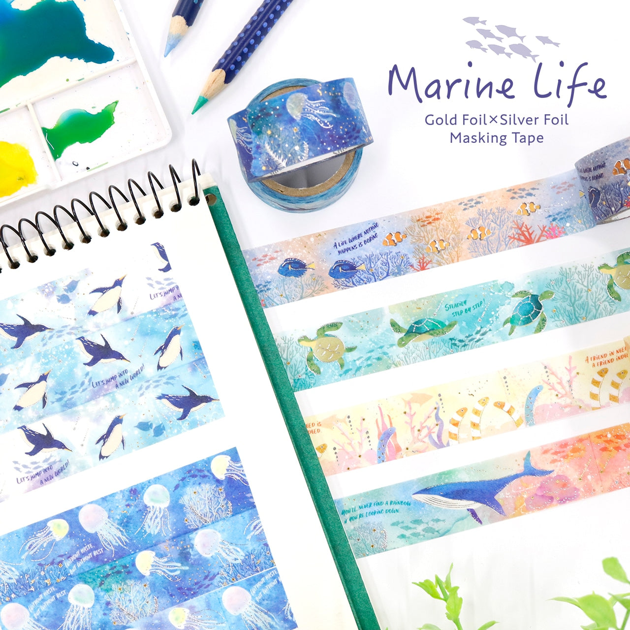 SAIEN / Shiny Washi Tape - Whale