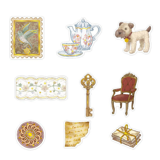 Collage Flake Stickers - Antique