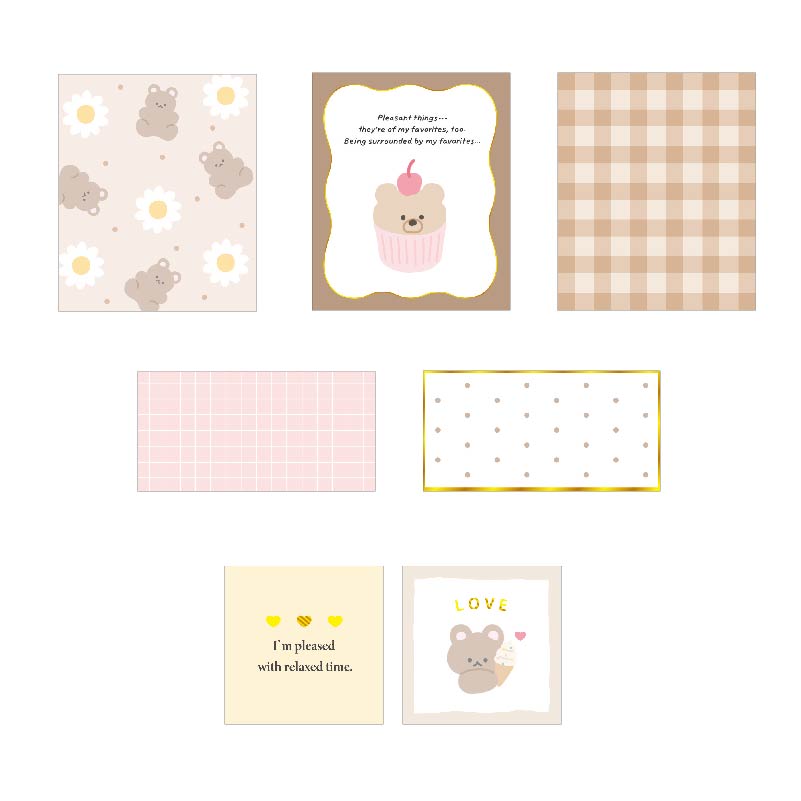 Collage Flake Stickers - Happy Bear