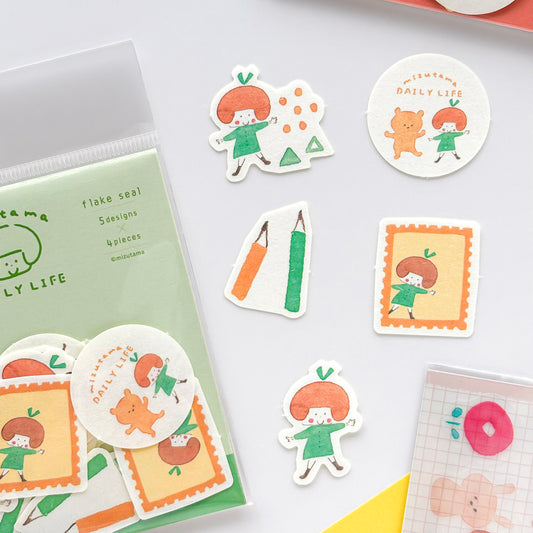 mizutama / Limited Edition / Flake Stickers - Happy Stationery