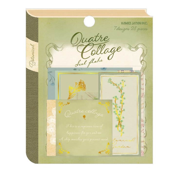 Collage Flake Stickers - Green Botanical