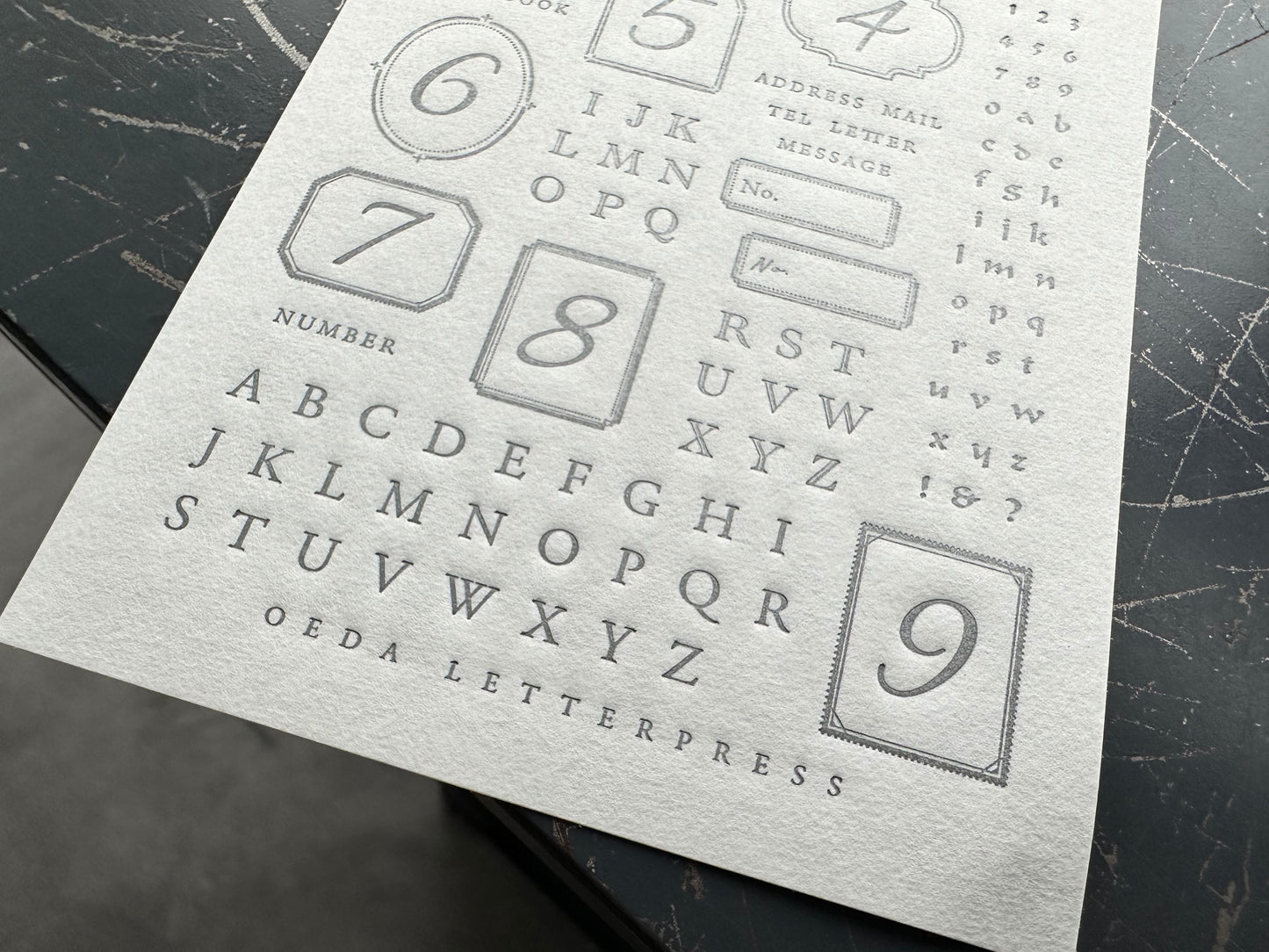 Letterpress Sticker Sheet - Alphabet (Dark Gray)