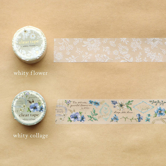 Mind Wave / Shiny Clear Tape - White Flower