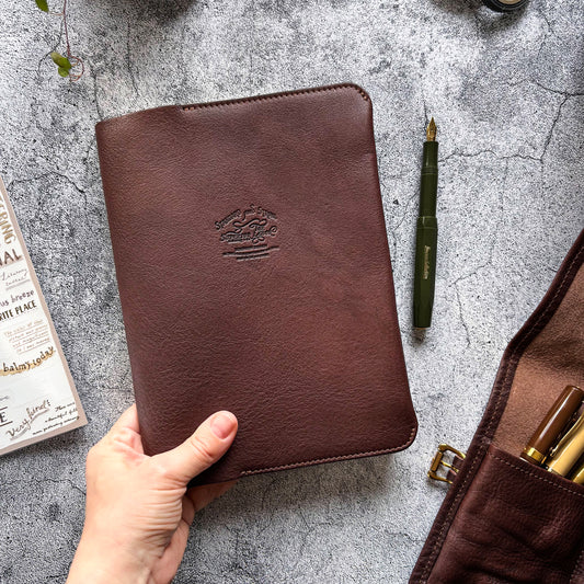 The Superior Labor / Oil Leather A5 Notebook Cover - Dark Brown
