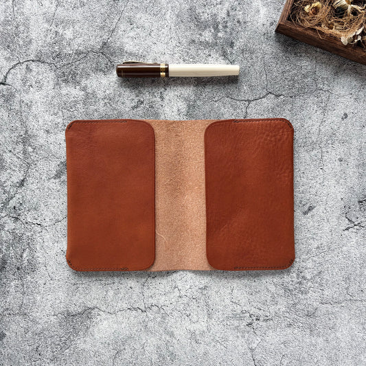 The Superior Labor / Oil Leather A6 Notebook Cover - Light Brown