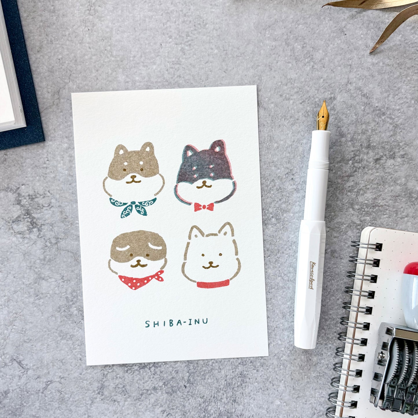 Retro Style Postcard - Shiba Dog Friends