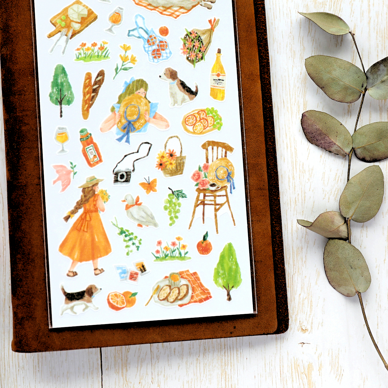 Picnic Stickers - Orange Skirt