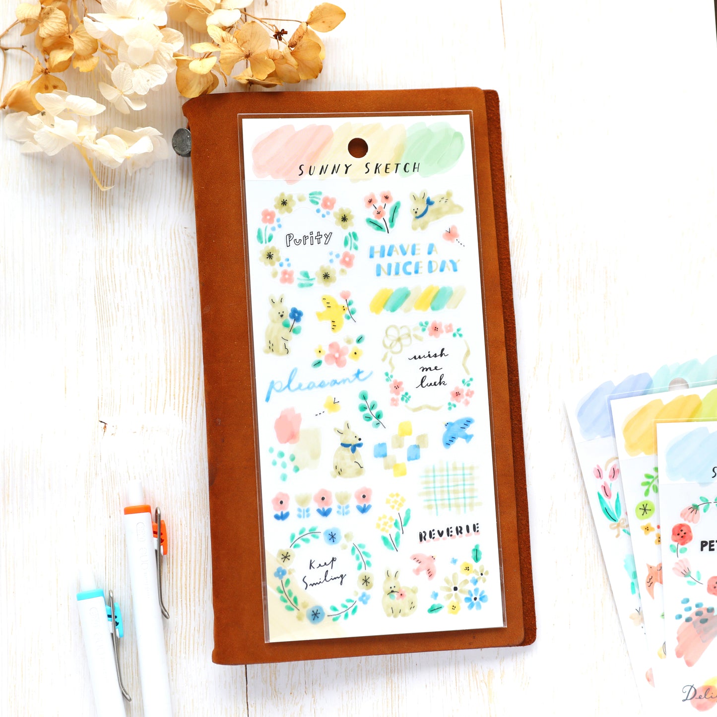 Sunny Sketch Stickers - Beige