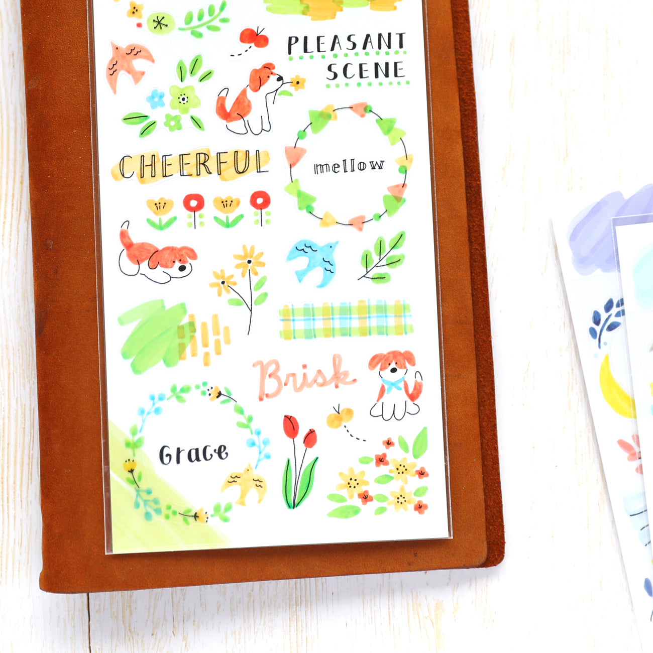 Sunny Sketch Stickers - Ligut Green