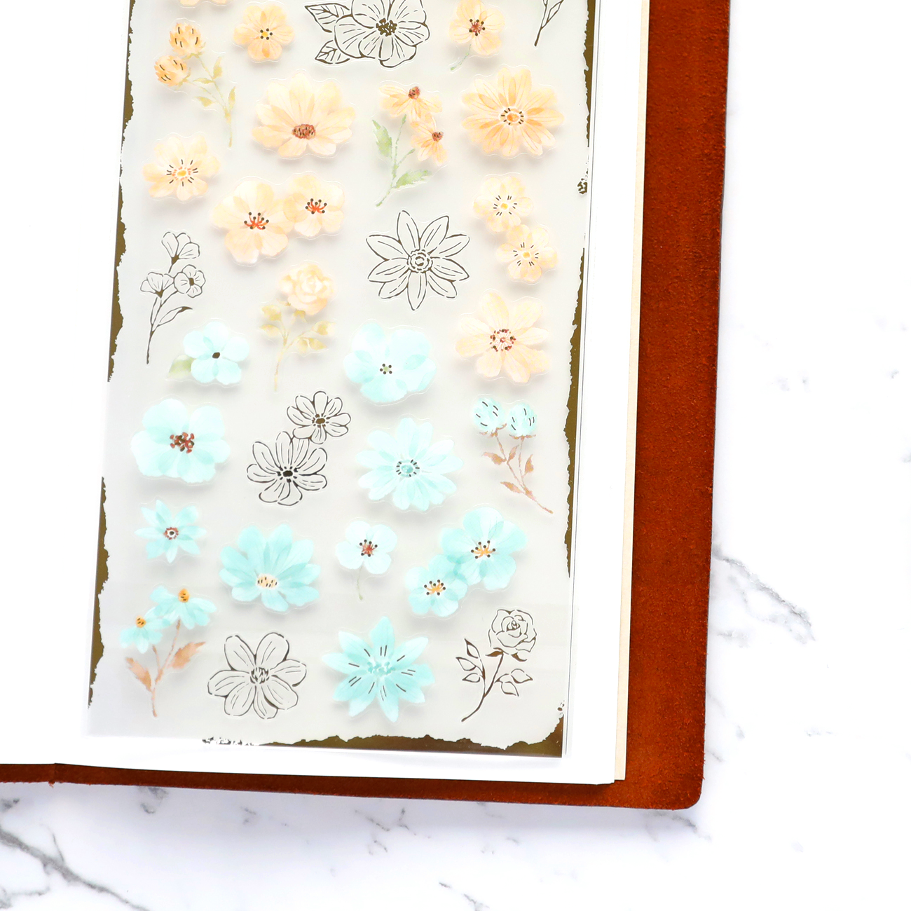 Floral Stickers - Beige