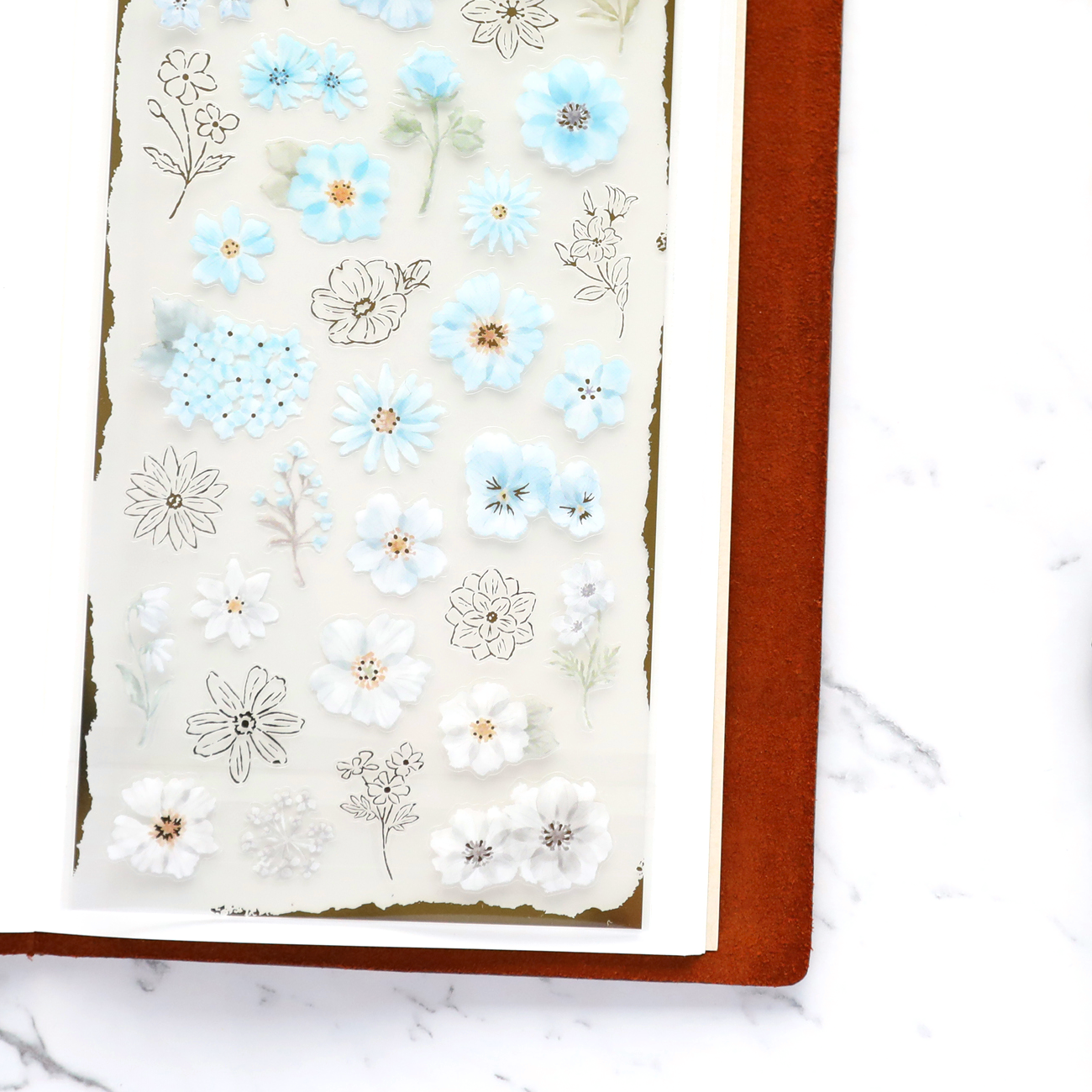 Floral Stickers - Blue