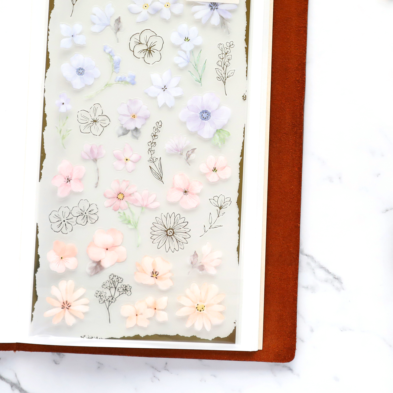 Floral Stickers - Purple