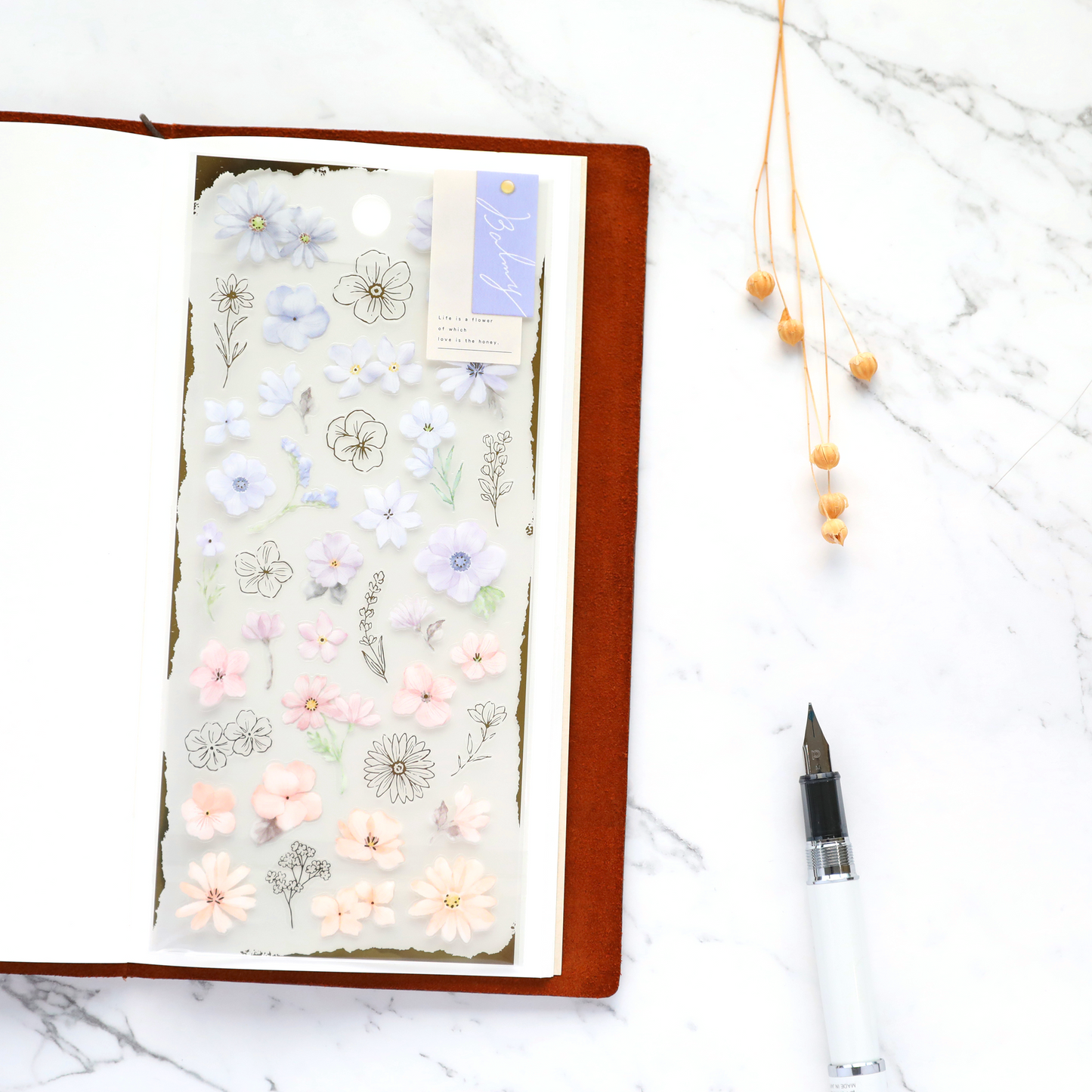 Floral Stickers - Purple