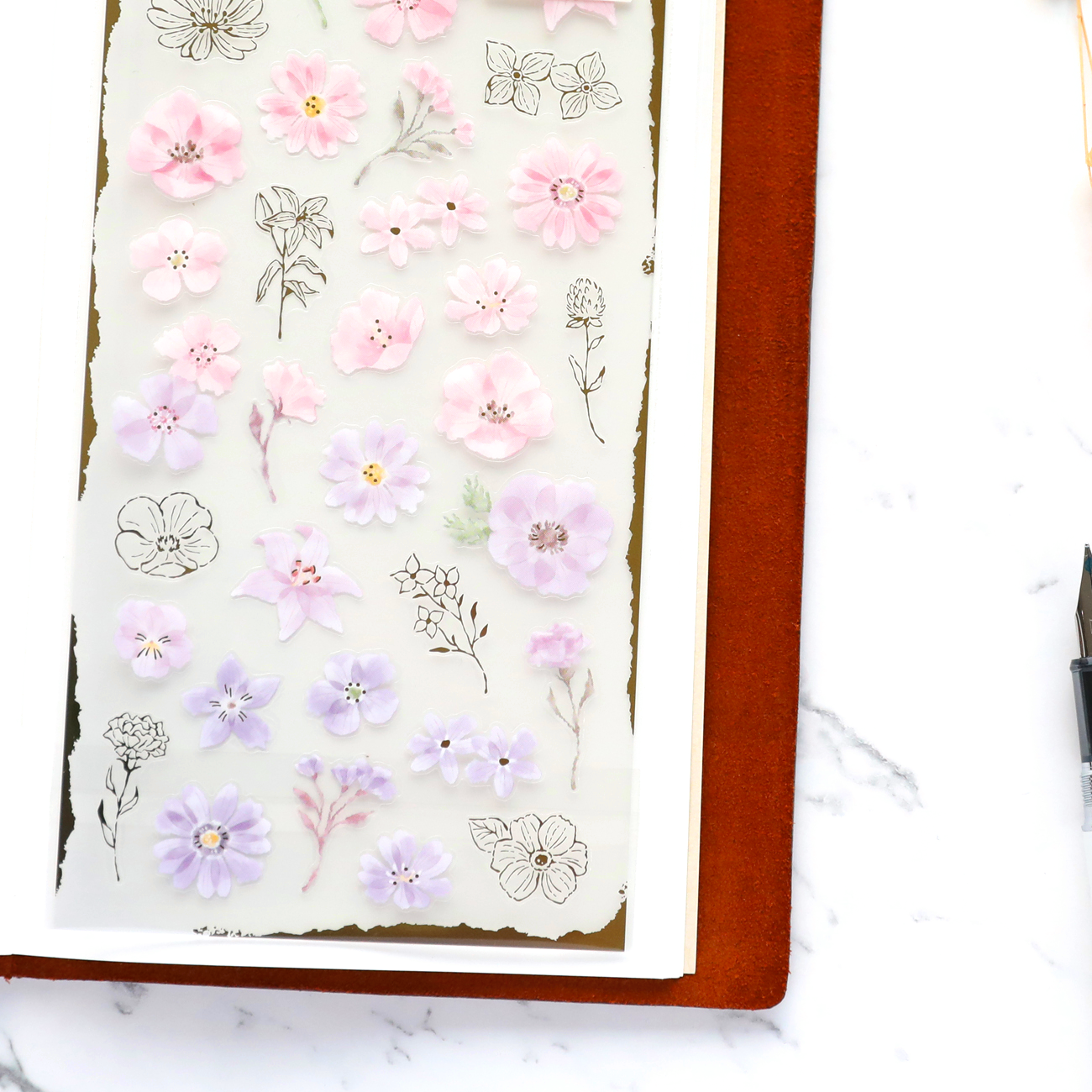 Floral Stickers - Pink