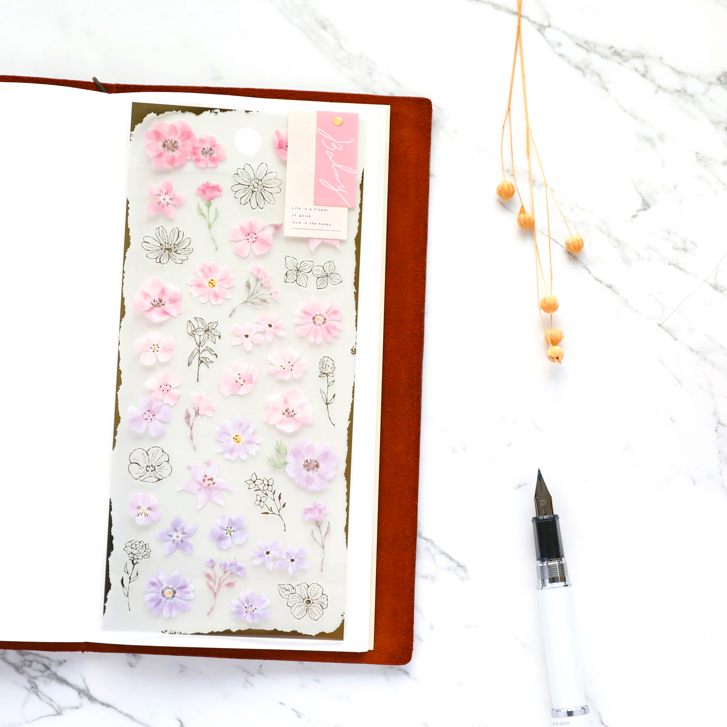 Floral Stickers - Pink