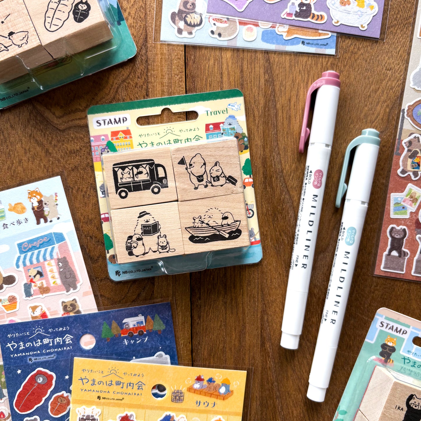 Animal Friends Rubber Stamp - Travel