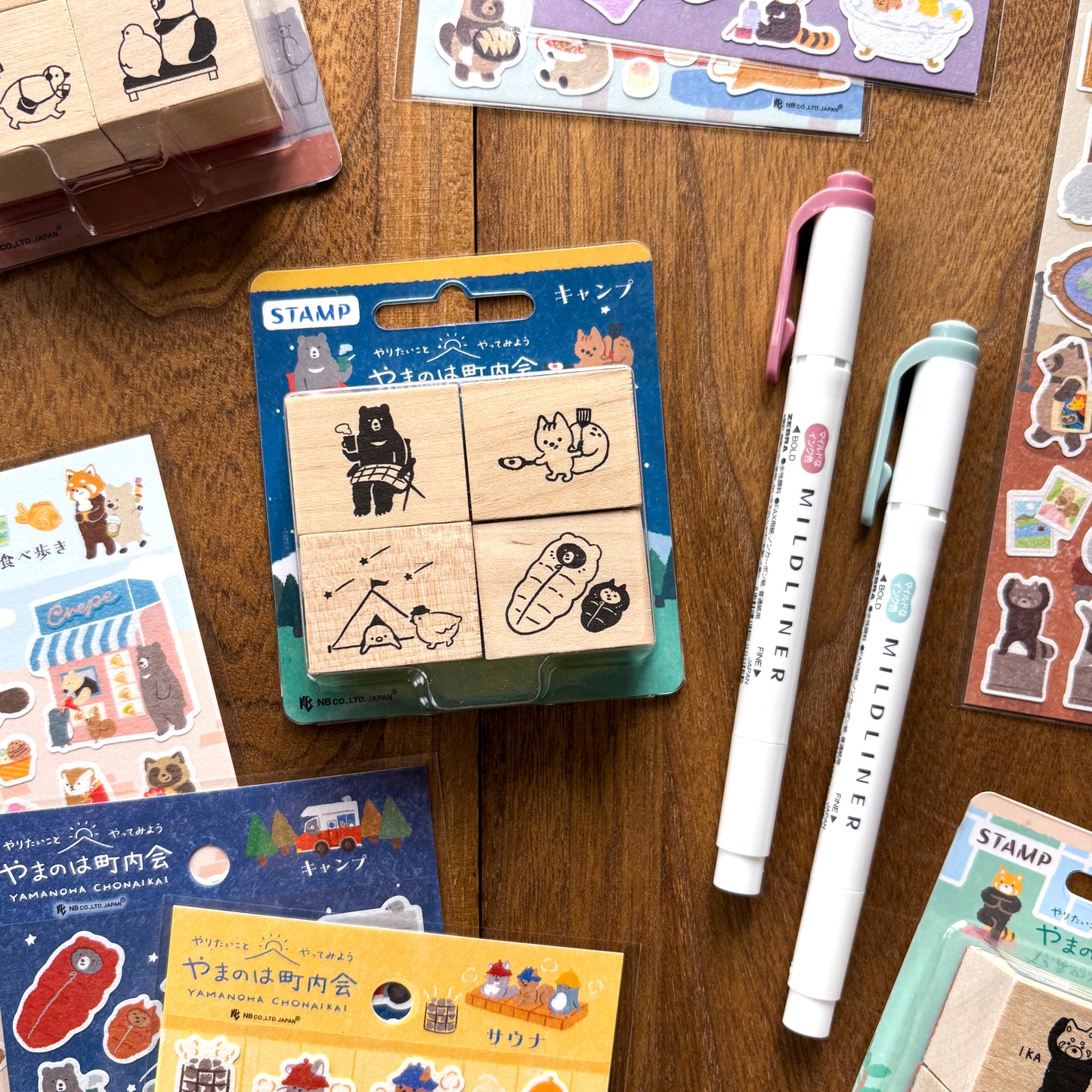 Animal Friends Rubber Stamp - Camping