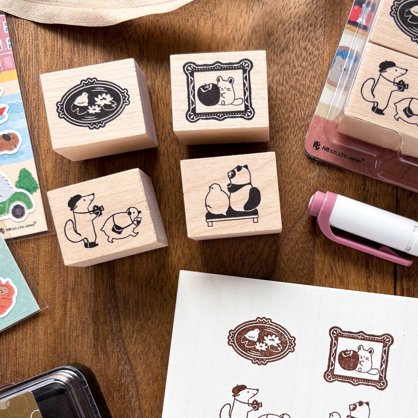 Animal Friends Rubber Stamp - Art Museum