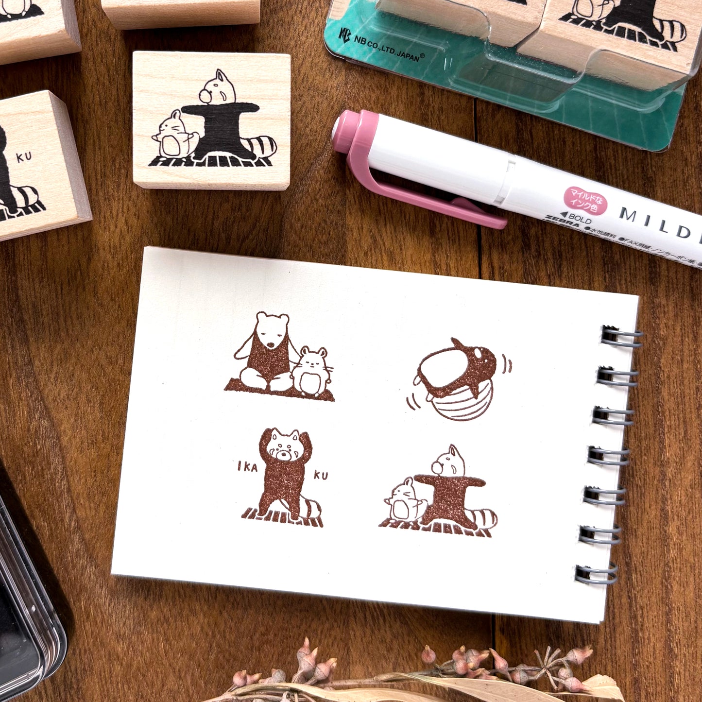 Animal Friends Rubber Stamp - Yoga