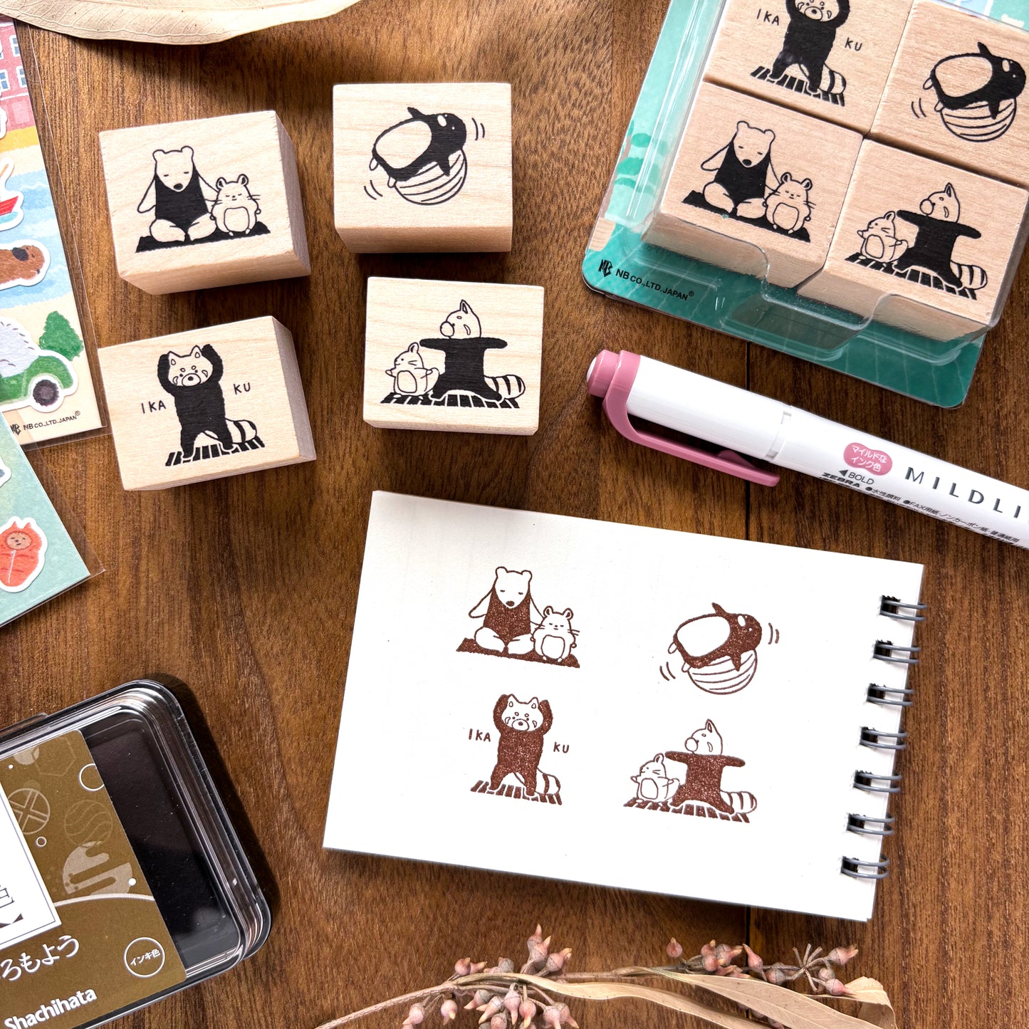 Animal Friends Rubber Stamp - Yoga
