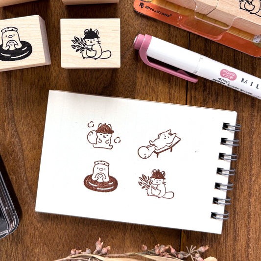 Animal Friends Rubber Stamp - Sauna