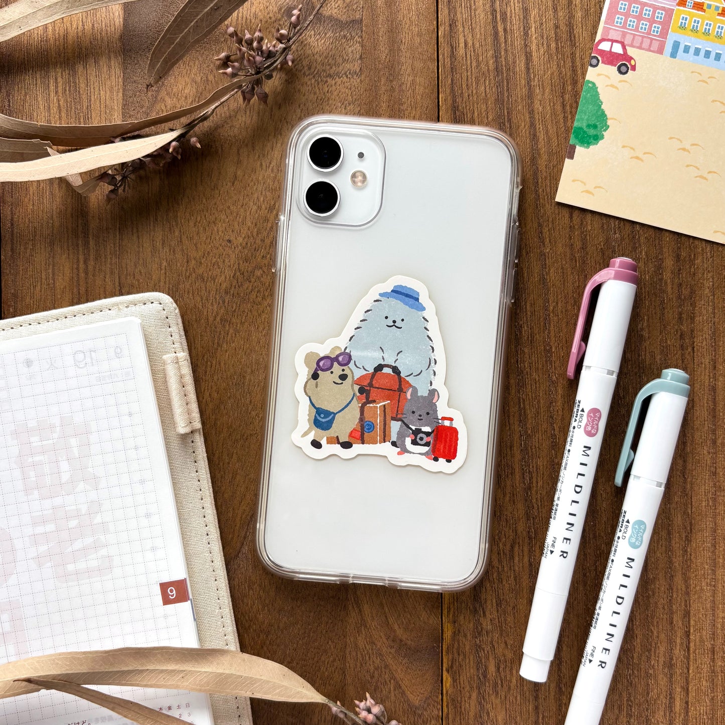Animal Friends Vinyl Sticker - Travel