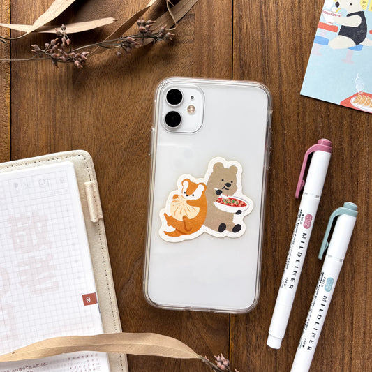 Animal Friends Vinyl Sticker - Lunch Time