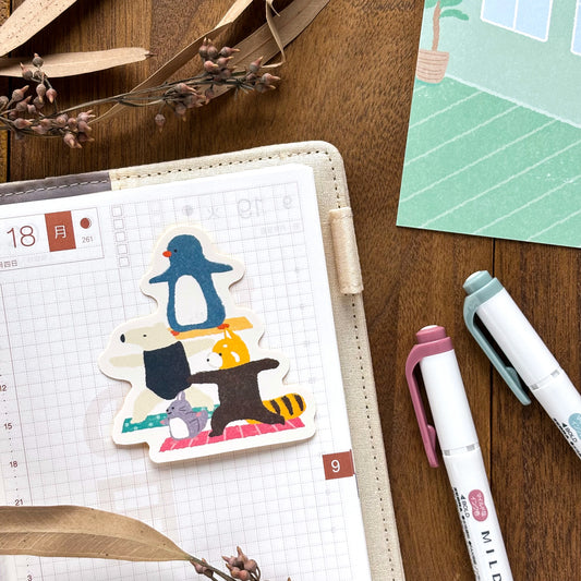 Animal Friends Vinyl Sticker - Yoga