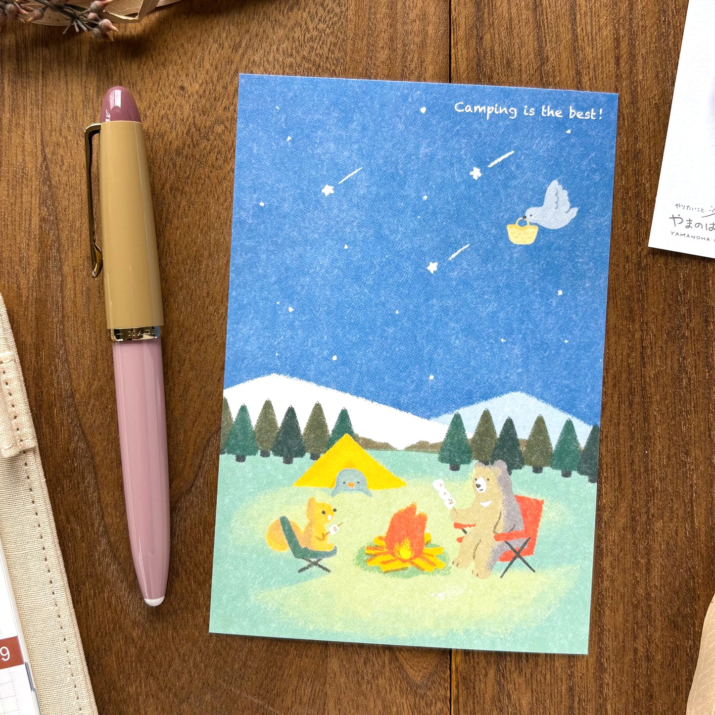 Animal Friends Postcard - Camping