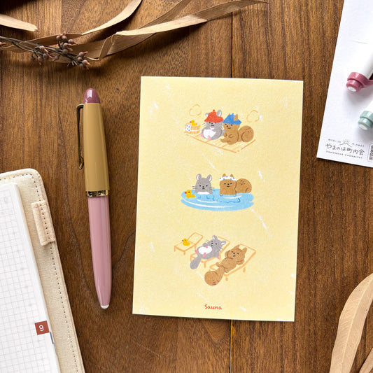 Animal Friends Postcard - Sauna
