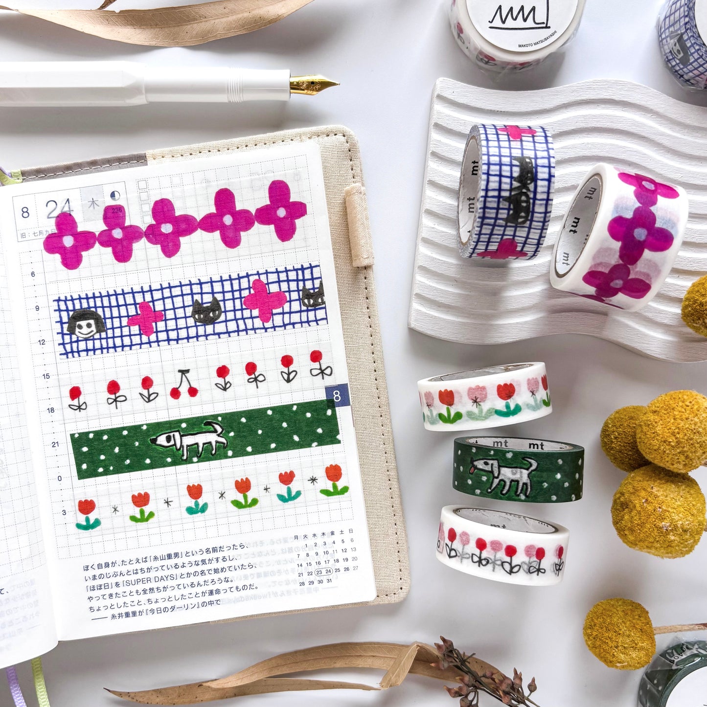 mt x Makoto Matsubayashi / Washi Tape - Flower Decoration