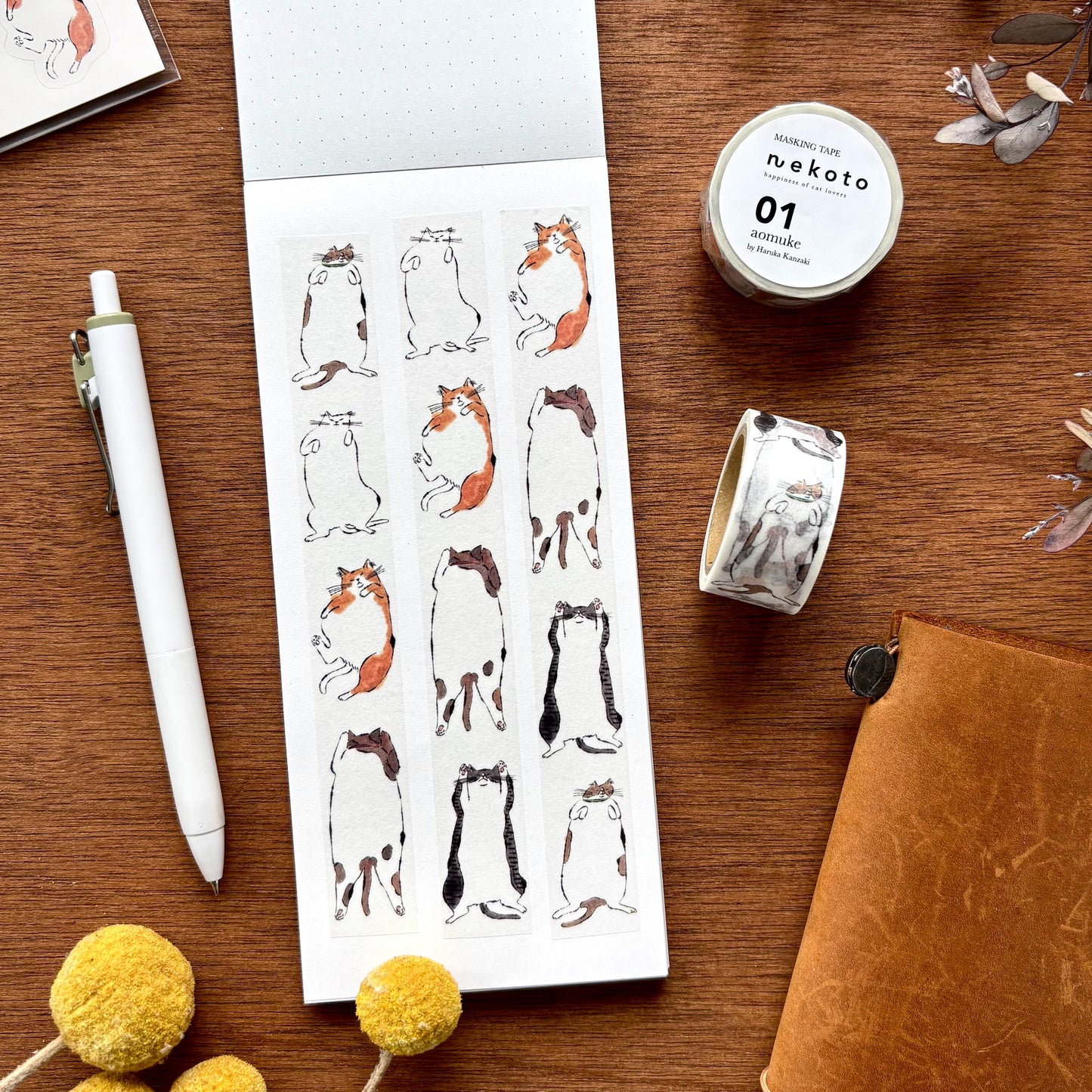 Nekoto / Washi Tape - Stretching Cat