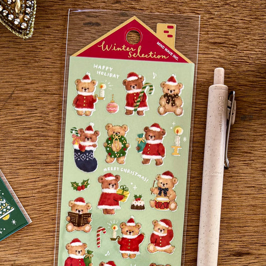 Winter Limited / Mind Wave / Stickers - Fluffy Bear Christmas