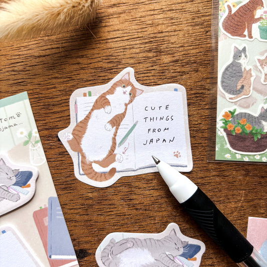 Die-cut Cat Sticky Note - Play with me