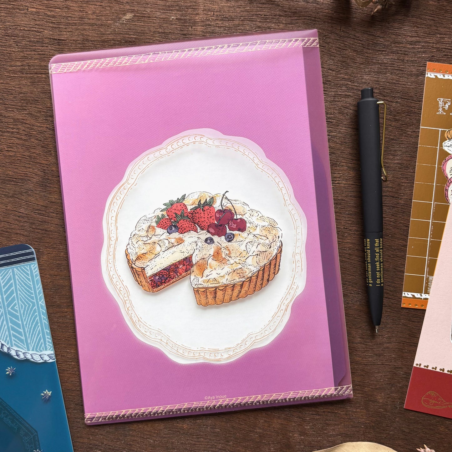 Aya Inoue / A5 Double-Pocket Clear Folder - Fruit Tart