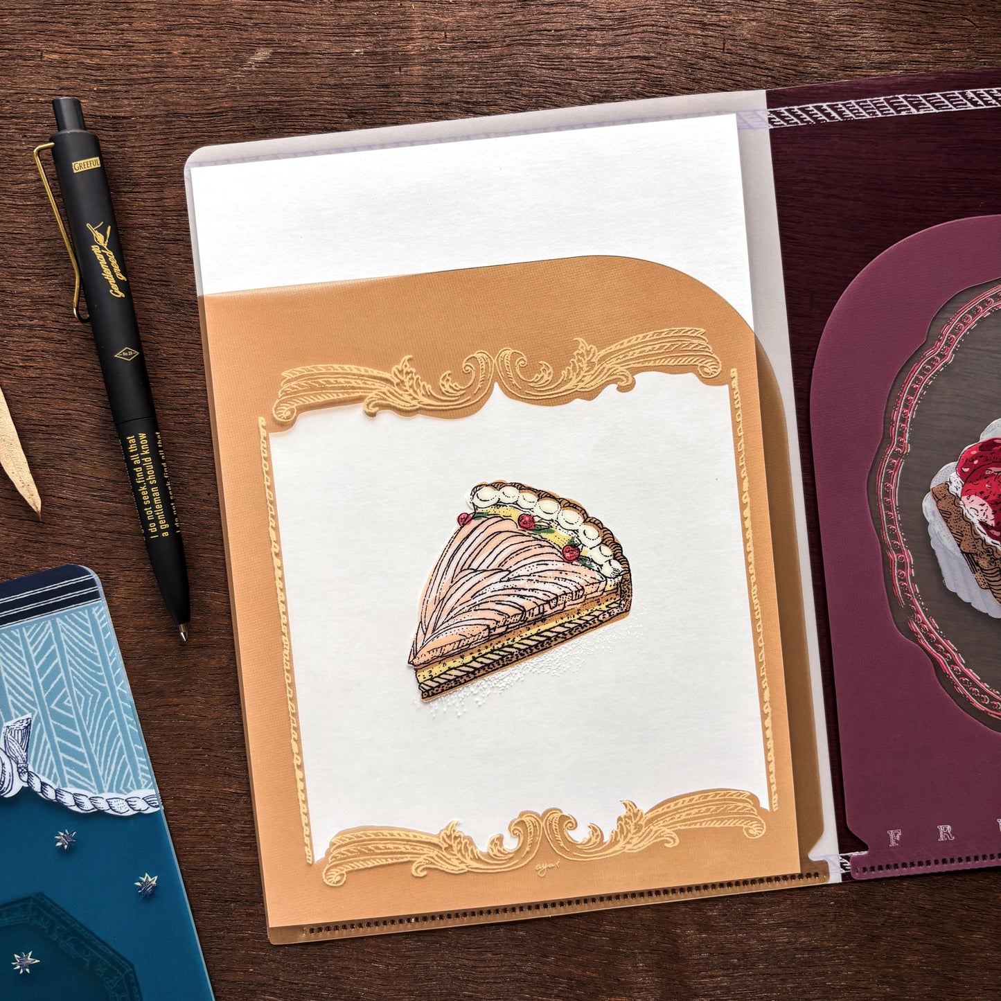 Aya Inoue / A5 Double-Pocket Clear Folder - Fruit Tart