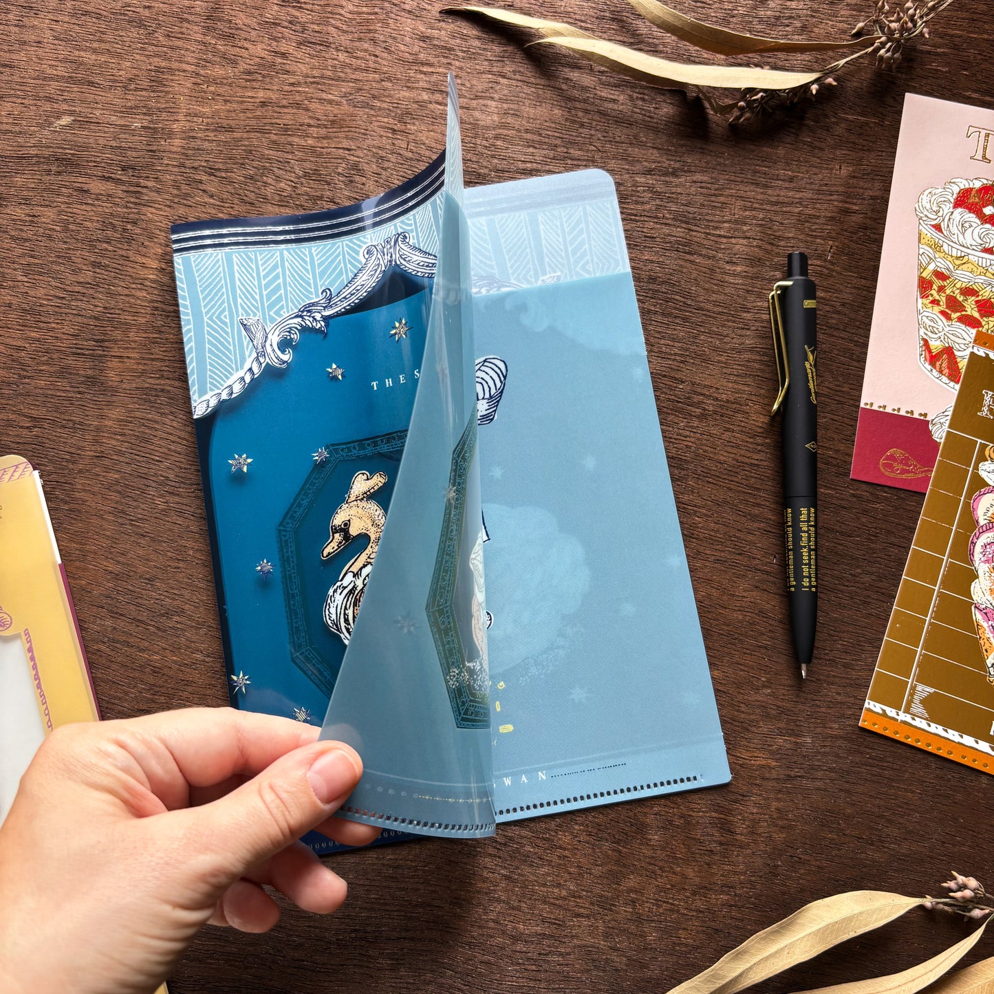 Aya Inoue / A5 Double-Pocket Clear Folder - Swan