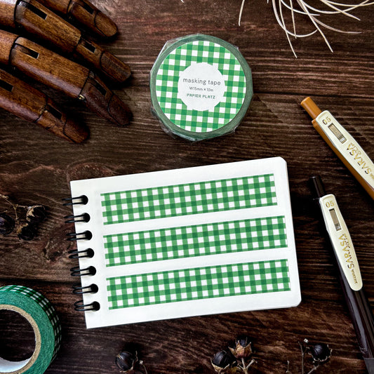 Papier Platz / Washi Tape - Checkered (green)