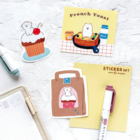 Furukawa Paper / Vinyl Sticker - Dog (Set of 3 Stickers)