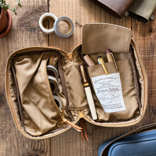 The Superior Labor / Stamped Utility Leather Case - Light Brown