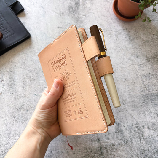 The Superior Labor / Stamped A6 Leather Notebook Cover - Natural