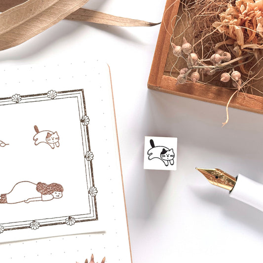 Peppoko / Mini Rubber Stamp - Meow