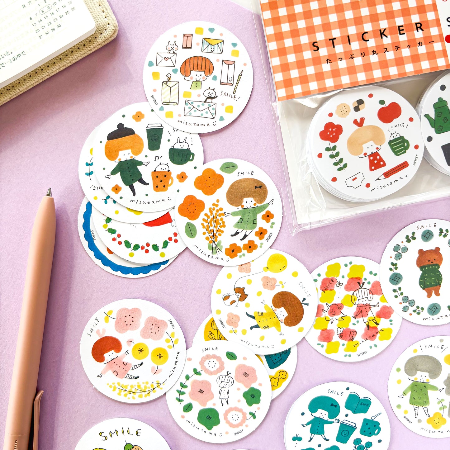 mizutama / Limited Edition / Circle Flake Stickers (red)