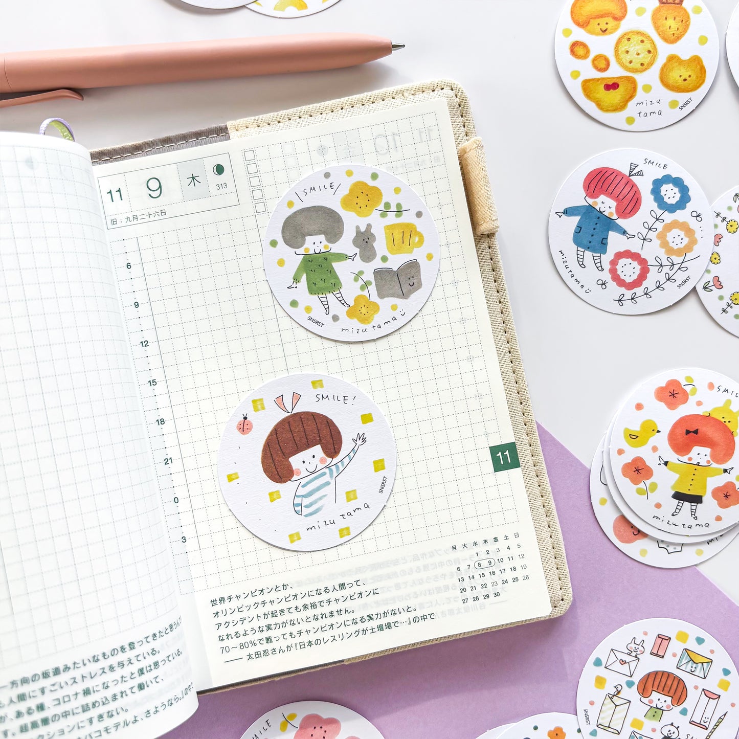 mizutama / Limited Edition / Circle Flake Stickers (red)