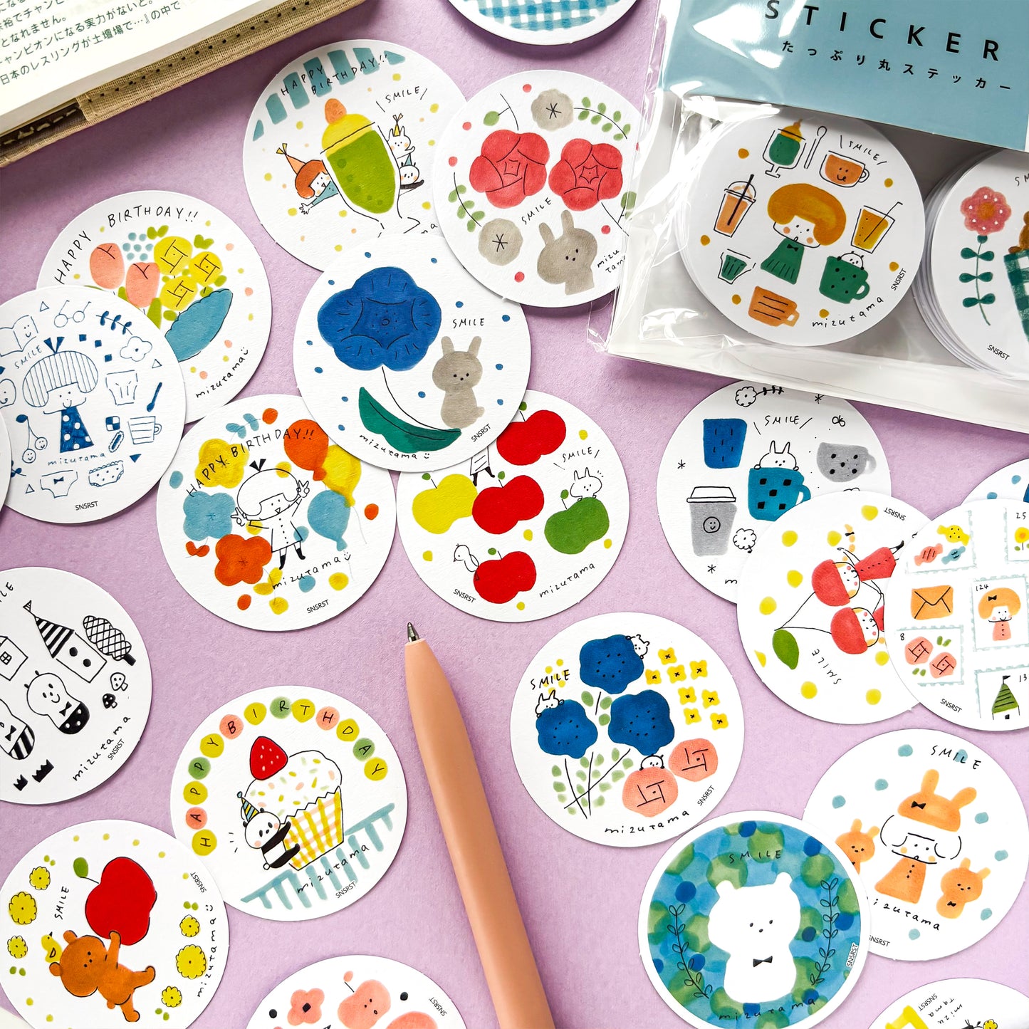 mizutama / Limited Edition / Circle Flake Stickers (blue)